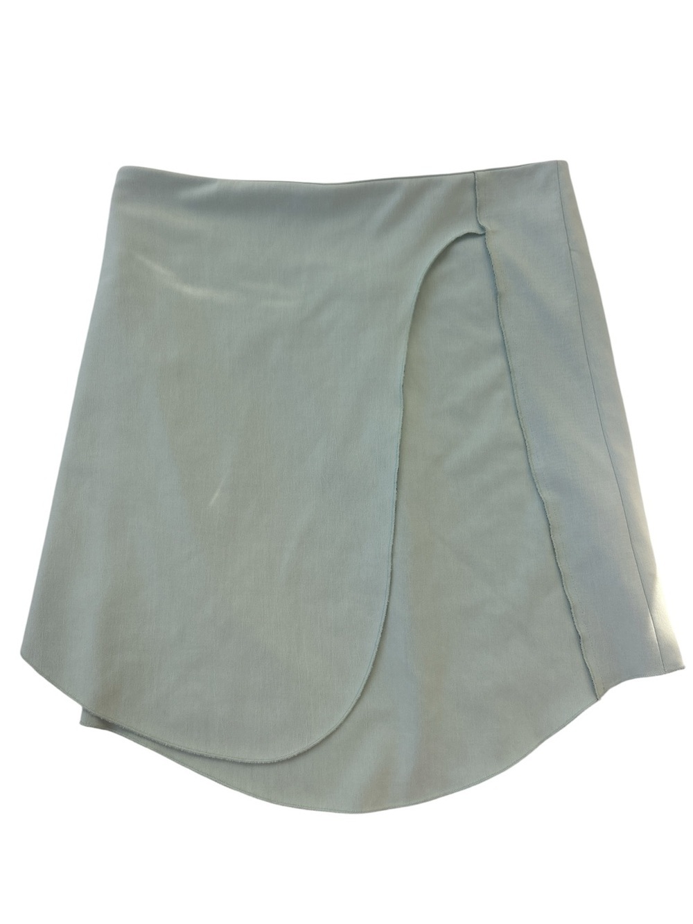 Zara Sage Green Asymmetrical Wrap Skirt